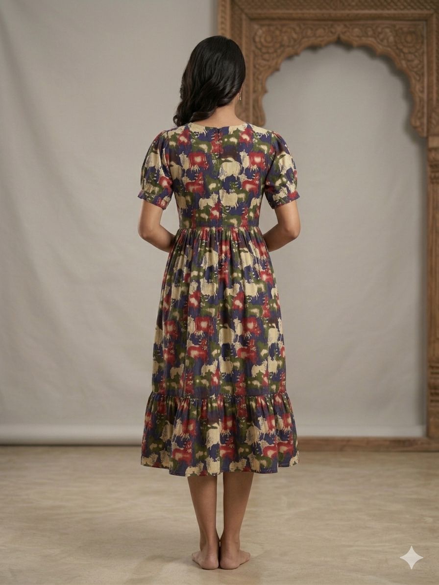 Elegant Kalamkari Cotton Frock – Traditional Charm Edition. ksm06