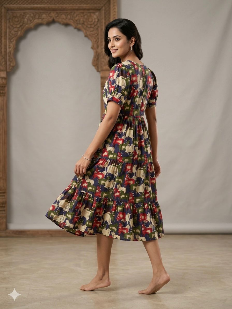 Elegant Kalamkari Cotton Frock – Traditional Charm Edition. ksm06