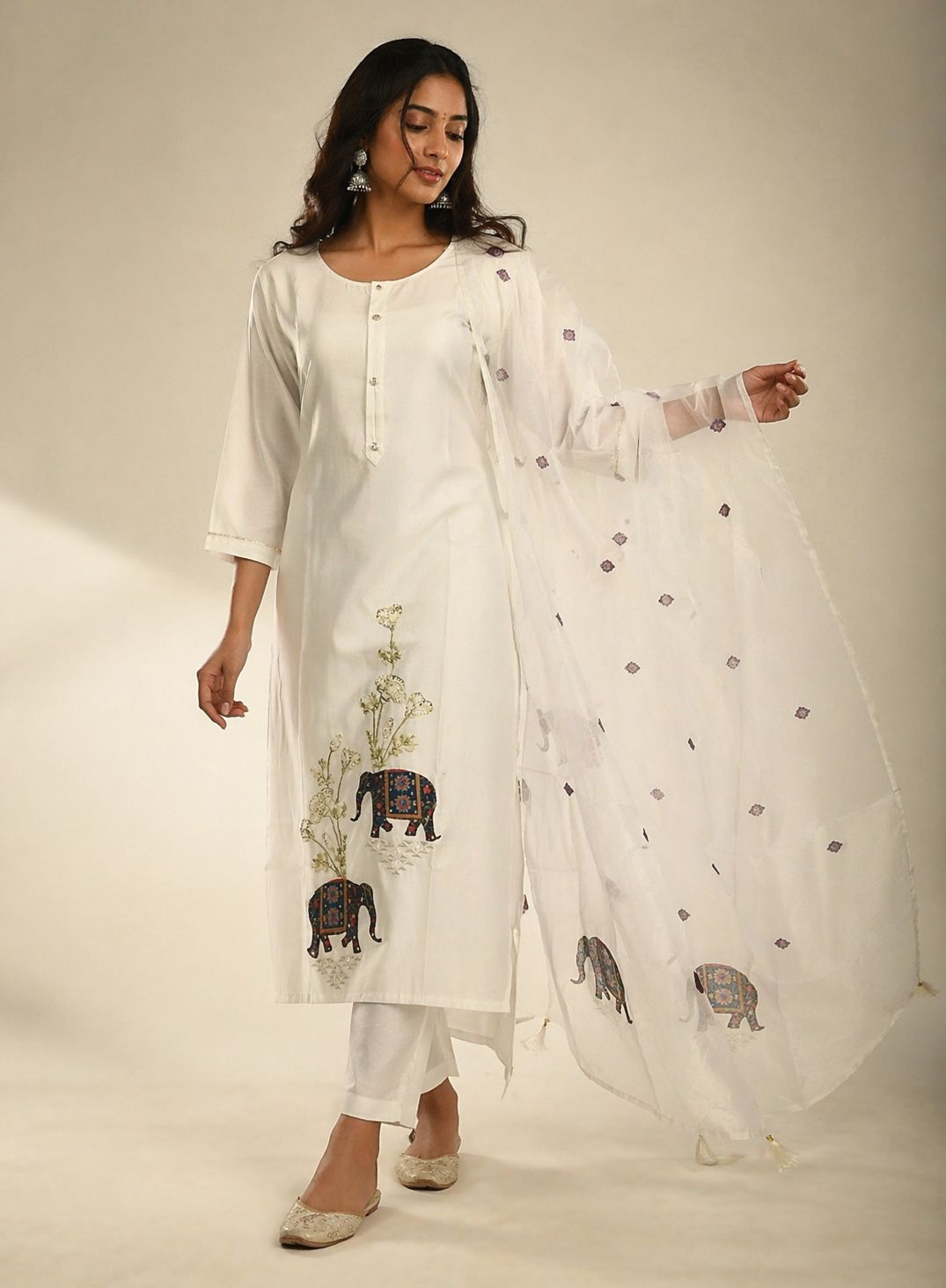 Elegant Roman Pure Silk Kurta Set for Women.ksm04