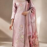 Dusty Rose Roman Silk Kurta Set with Thread Embroidery & Sequins Work.ksm72