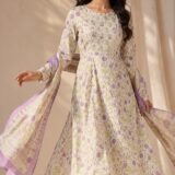 Elegant Jaipur Soft Cotton Floral Anarkali Kurta Set with Dupatta.ksm76